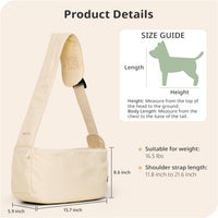 ONECUTE Dog Purse Carrier for Small Dogs Rabbit cat with Large Pockets - Beige Sling / 15.7"L x 5.9"W x 8.6"H - image 2