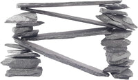 CFKJ [18 Pounds] Natural Slate Stone Rocks, Mix of Rocks About 2 to 5 inches and 4 Piece 8 inches Slate Stone Rocks for Aquascaping, Aquariums, Terrariums, Amphibian Enclosures