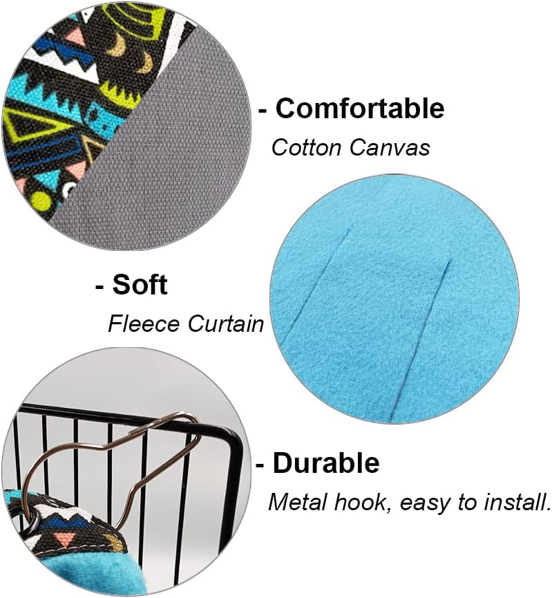 RIOUSSI Guinea Pig Hideout Hideaway Corner Fleece Toys Cage - Blue+Pink / Triangle - image 4