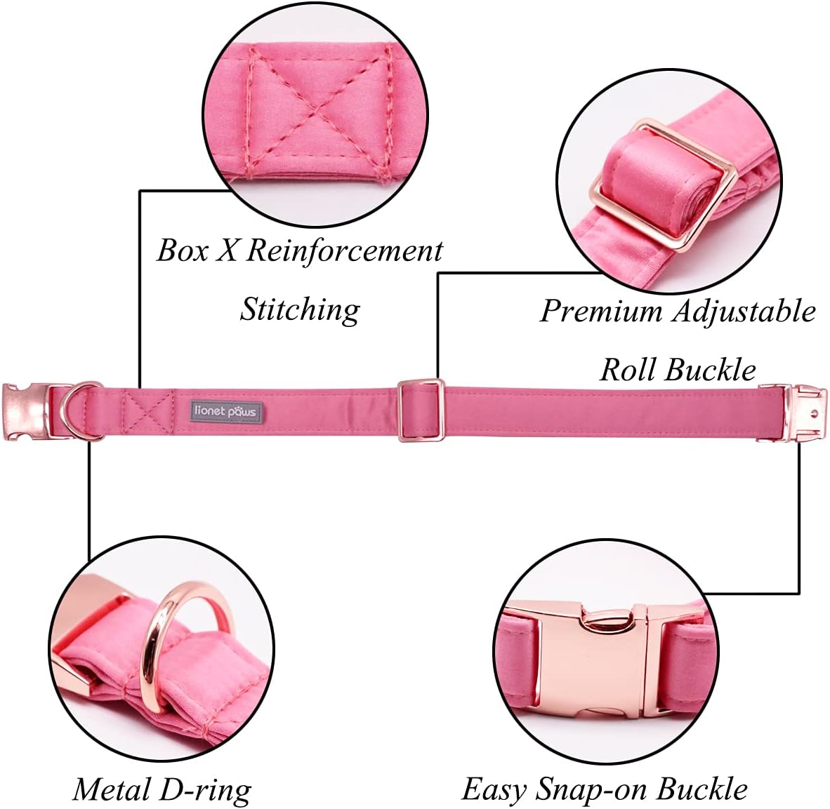Lionet Paws Bowtie Dog Collar - Large (Pack of 1) / Peach - image 2