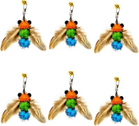 miwoowim 12 Pack Cat Wand Toy Refills with Bells - 6 yellow bees