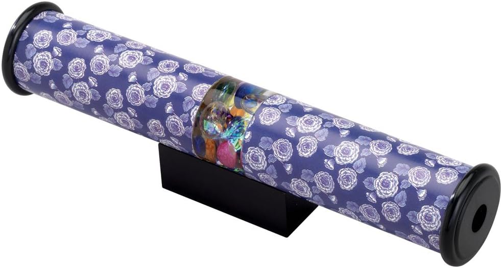 Bits and Pieces 9 inch two-sided kaleidoscope with clear center and black display stand