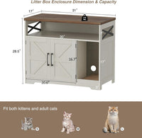 Cat Litter Box Enclosure, Hidden Litter Box with Scratch Pad – Essentials for Cats - White / 31"L x 17"W x 28.5"H - image 2