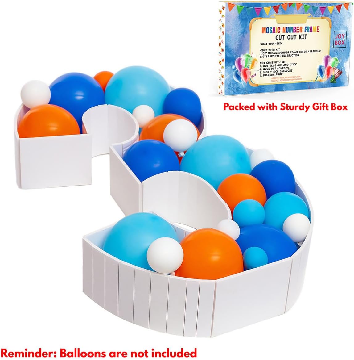 28 inch DIY Mosaic Balloon Number 1 Frame, Party Backdrop Decor – Fun for Kids & Family - Number 3 - image 4