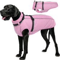Dog Coat for Large Dogs Waterproof Dog Jacket with Harness Built in – Essentials for Dogs - XXX-Large / Pink