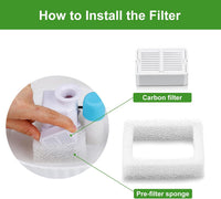 Upgrade 2.2L/78oz Ceramic Pet Fountain - Filter -8+2 Filter - image 3