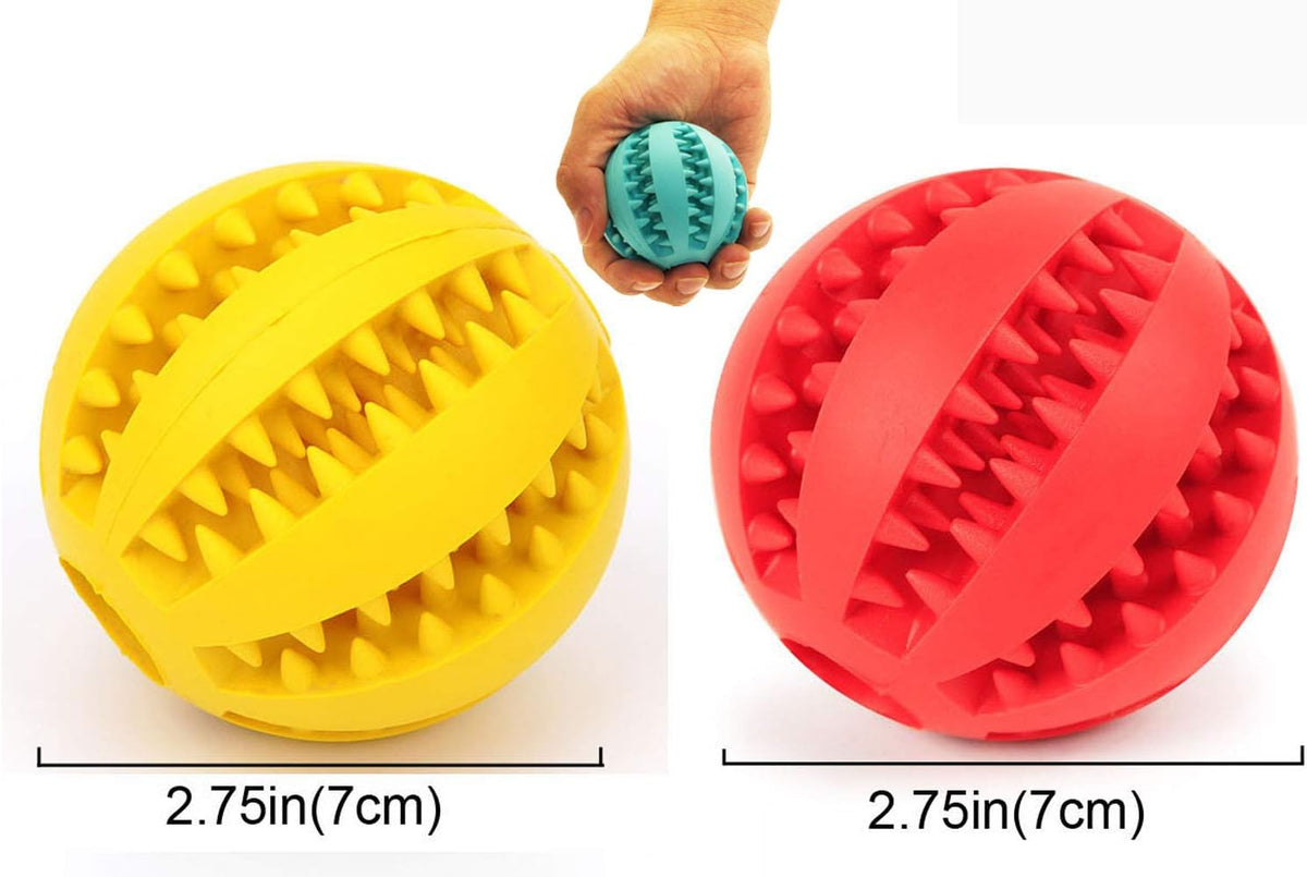 Sunglow 2 Pack Dog Toy Ball – Essentials for Dogs - Red/Yellow / 2.75 in - image 2