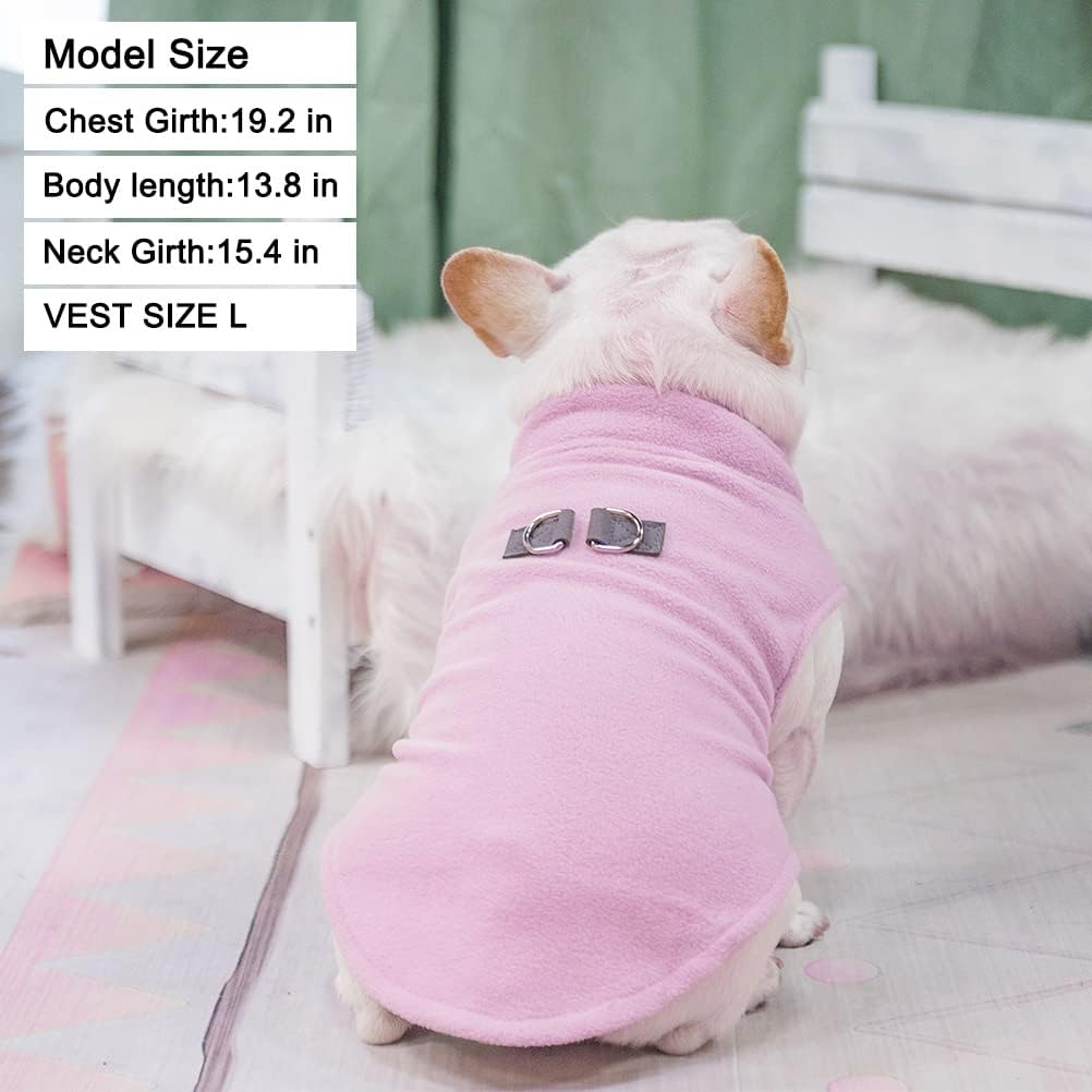 Dog Fleece Vest Sweater Winter Jacket for Small and Medium Large Dogs - Large / PINK - image 3