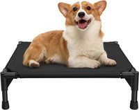 Love&go Elevated Dog Bed with Metal Frame - S - Black / Small-18.5x18.5x5.5 inch