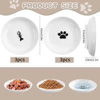 6 Pack Cat Food Bowl, Ceramic Cat Bowls - White-A - image 2
