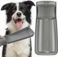 Portable Dog Water Bottle Dispenser [Leak Proof & Foldable] Dog - Grey / 19OZ