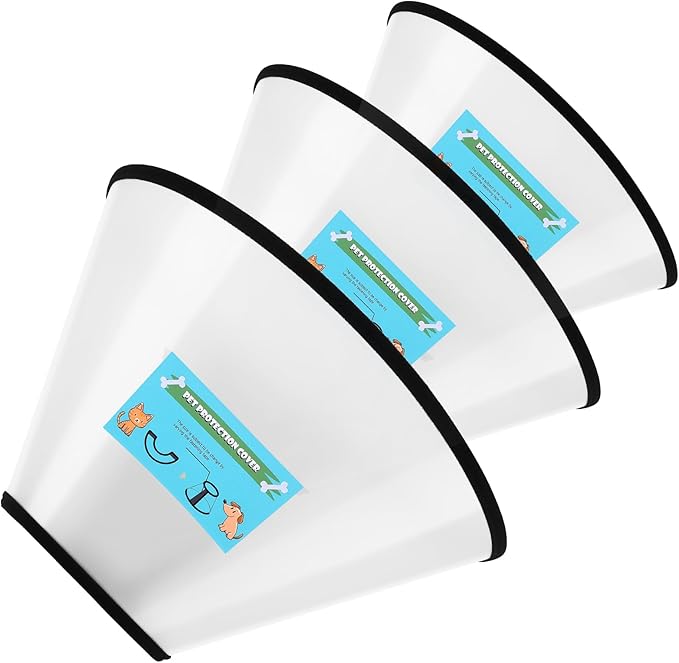 GLADOG Soft Dog Cone Collar, 3 PCS (XL is Only 1 PCS) Flexible Plastic Cone for Dogs After Surgery, Dog Recovery Collar, Adjustable E-Collar for Large/Medium/Small Dogs Cat, Comfy Elizabethan Collar