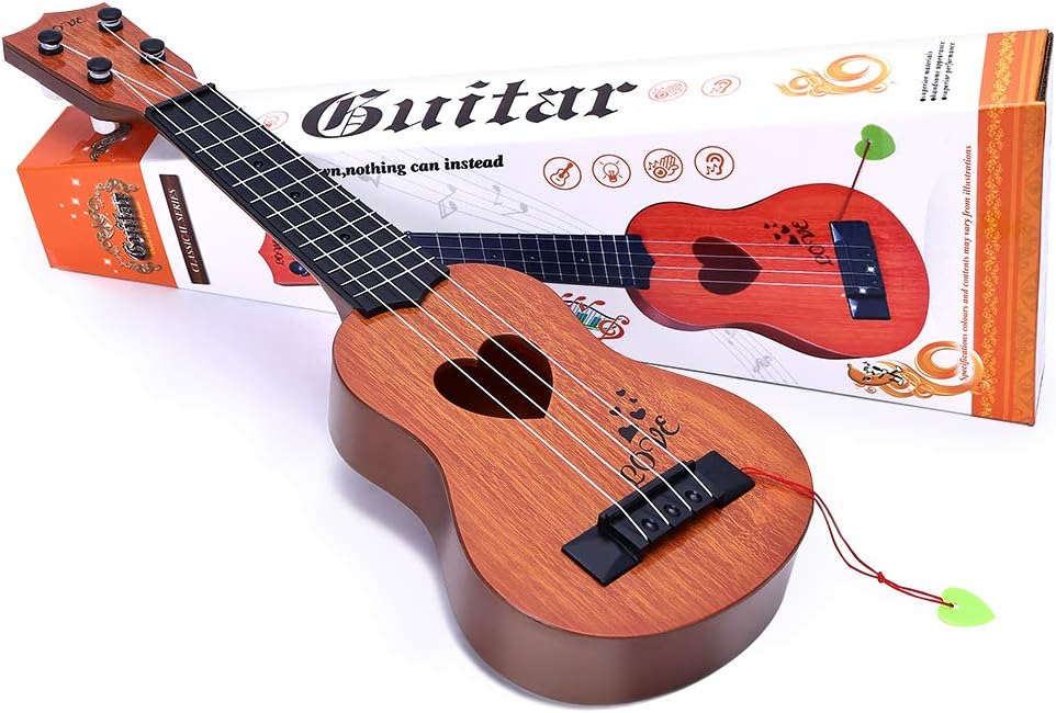 YEZI Toy Classical Ukulele Guitar Musical Instrument for Boys Girls – Fun for Kids & Family - Brown - image 2