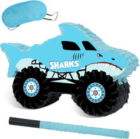 Princess Castle Pinata - Pink Castle Pinata with Blindfold and Bat for Girls Kids Princess Theme - Shark Truck