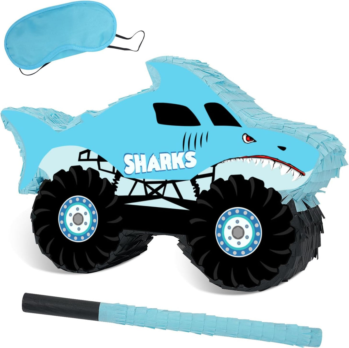 Princess Castle Pinata - Pink Castle Pinata with Blindfold and Bat for Girls Kids Princess Theme - Shark Truck