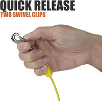 BV Dog Tie Out Cable 25 Feet - Heavy Duty Dog Lead Up to 35 Pounds - Reflective & Rust-Free with Quick Release Swivel Clips & 360° Rotating Clasp - Tangle-Free Dogs Runner for Yard (Yellow, Single)