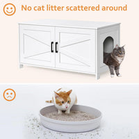 31.5" L Cat Litter Box Enclosure with Barn Door - 39.4"L / White - image 3