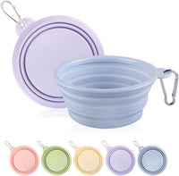 Collapsible Dog Bowls 2-Pack - 12 OZ Macaron Blue and Violet