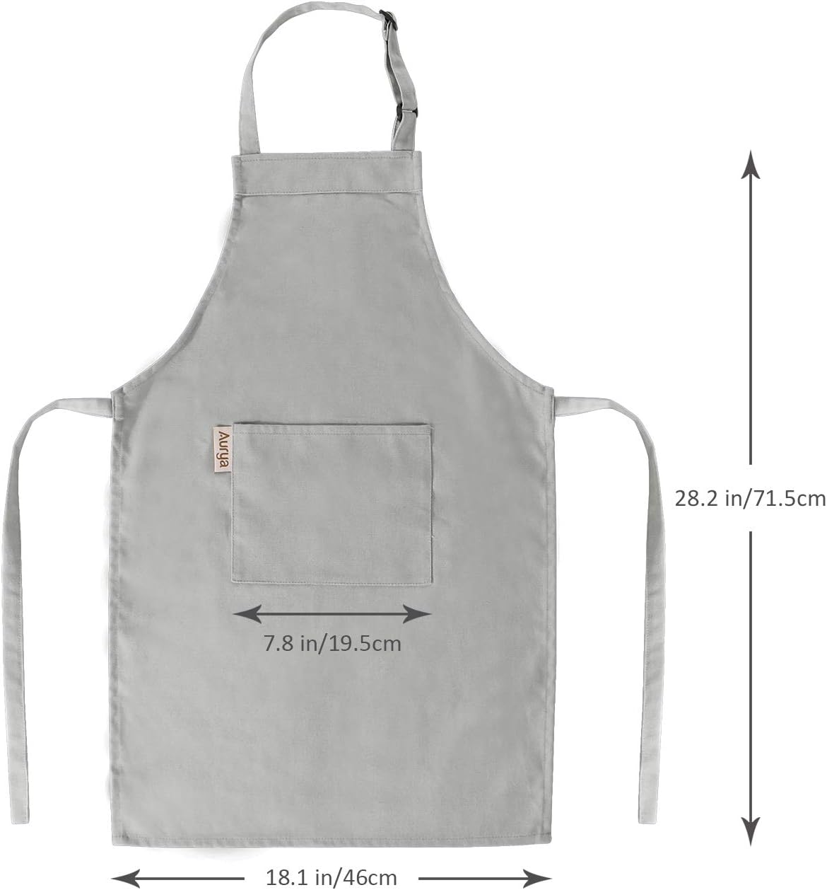 Aurya kids apron and chef hat set in light blue with front pocket and adjustable strap - view 34