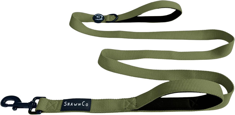 ShawnCo Dream Walk Dog Leash – Essentials for Dogs - M/L 6FT w/ 2 Handles / Olive Green