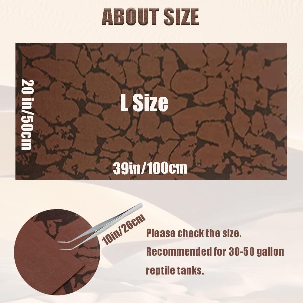 2 PCS Reptile Carpet Sand Mat Pet Terrarium Liner Lizard Bedding Mat - L:19.7"x39.3"(1Pcs) - image 2