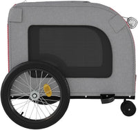 Tidyard Pet Bike Trailer Red and Gray Oxford Fabric and Iron Pet Bicycle Carrier, Animal Bike Stroller for Cat, Puppy, Dog, Outdoor, Travel Style A