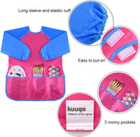 KUUQA Waterproof Children Art Smock Kids Art Aprons – Fun for Kids & Family - Yellow，pink / 2 - image 4