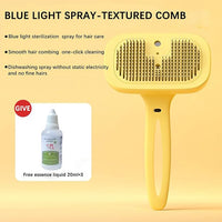 Pet Steam Brush Dog Four in One Multi-Purpose Cat Steam Brush Has Self-Cleaning Function Anti Static Massage Cleaning and Shedding Innovative Spray Function is Ideal for Cats and Dogs