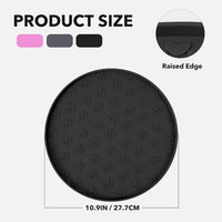 Silicone Pet Food Mat - Waterproof Dog & Cat Feeding Mat with High Lip to Prevent Spills & Protect - Black - image 4