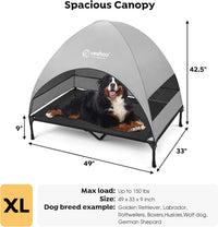 Veehoo Outdoor Dog Bed with Canopy - Black / 49.0"L x 33.0"W x 42.5"Th - image 2