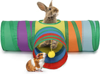 Mechpia Rabbit Toys, 3 Way Buuny Hideout Foldable Rabbit Tunnel and Tubes for Rabbit Guinea Pig