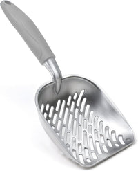 Cat Litter Scoop, Kitty Metal Scooper with Long Handle – Daily Care for Cats - Large / Gray