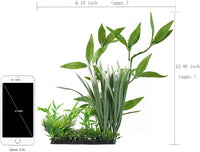 CNZ Aquarium Decor Artificial Plastic Plant Green 13" Tall – Essentials for Fish - image 3