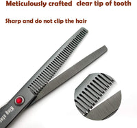 7.0in Titanium Professional dog Grooming Scissors set - Bright Black - image 3
