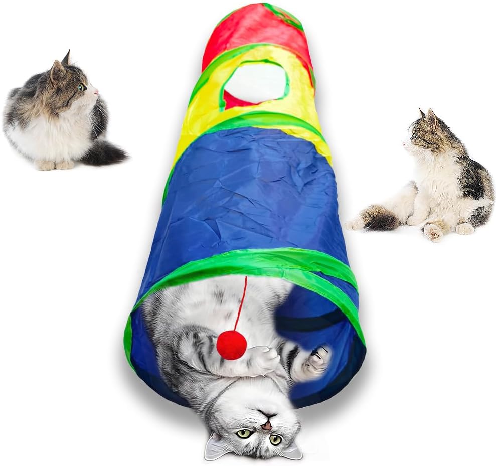 Cat Tunnel Tube Toys，Tunnels for Indoor Cats - 2 Way Mushroom