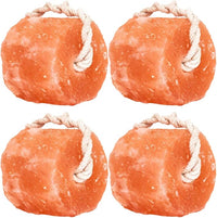 Himalayan Mineral Salt Block on Rope Pack of 4 (3lbs each) – 100% Organic Pink Salt Lick for Horses and Livestock. Deer Attractant with No Harmful Elements.