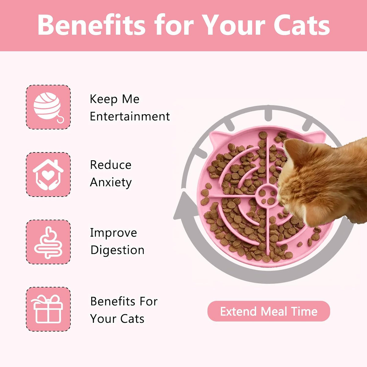 YINEYA 2 Pcs Silicone Slow Feeder Cat Bowl - image 2