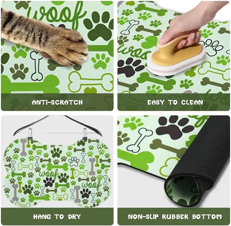Dog Food Mats for Floors Waterproof - Green / 25.5"L x 17"W - image 2