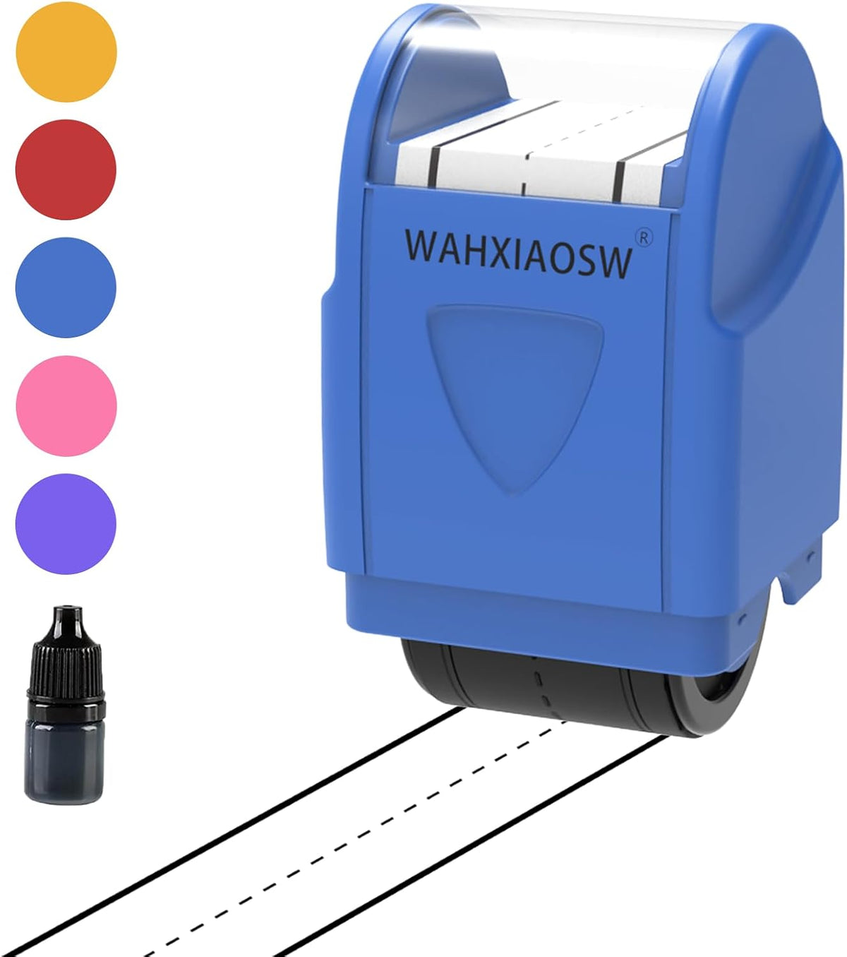 Handwriting Lines Stamp Roller Self-Inking Line Rolling Stamps - Blue