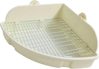 Large Rabbit Litter Box Bunny Corner Toilet Box Potty Trainer Bigger - White - image 2