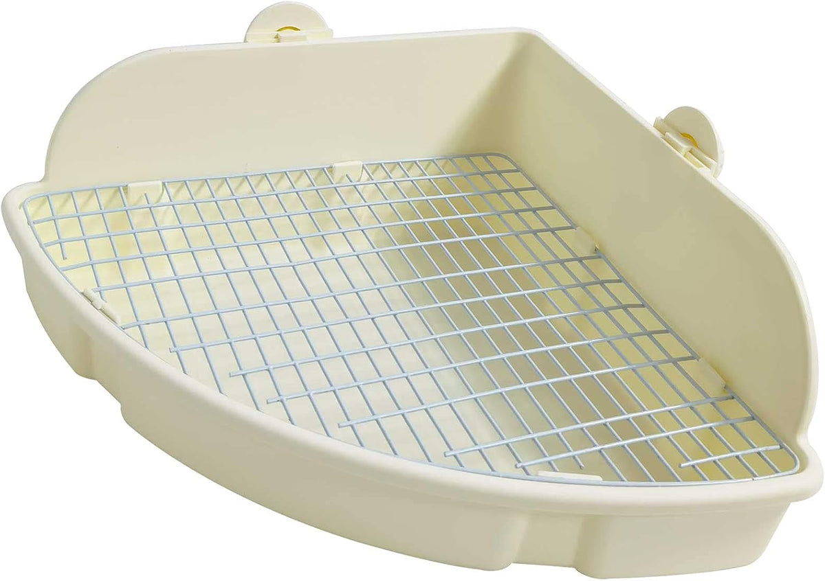 Large Rabbit Litter Box Bunny Corner Toilet Box Potty Trainer Bigger - White - image 2