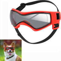 QUMY Dog Goggles Small Medium Breed Dog Sunglasses UV Protection - Red
