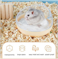 Meow&Woof Hamster Sand Bath Container, Large Sandbox Toilet Gerbil Batheoom, Tiny Chinchilla Dust Bathtub Sand Bath Box for Hamster Cage Accessories 6.5 Inch-Pink