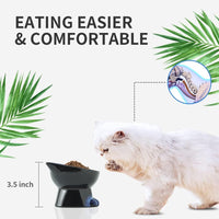 Nihow Ceramic Basic Cat Bowls: 5 Inch Cat Bowl for Food & Water – Essentials for Cats - 4.5 OZ / Blue & Black - image 4