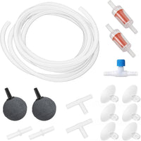 Moonorange Aquarium Air Pump Accessories Kit with Standard Tubing - 10 Feet Tube/2 Air Stones