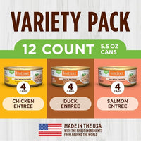 Instinct Flaked Entrée Wet Canned Cat Food - Variety Pack, 5.5 oz. Cans (Pack of 12)