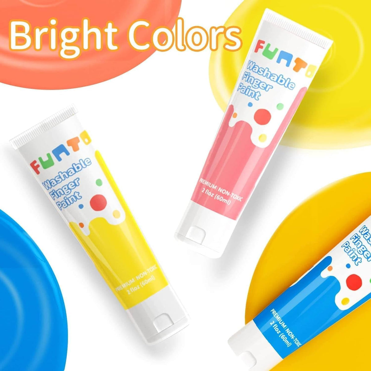 Funto Kids Washable Finger Paint Set - 10 PCS Basic Colors - image 3