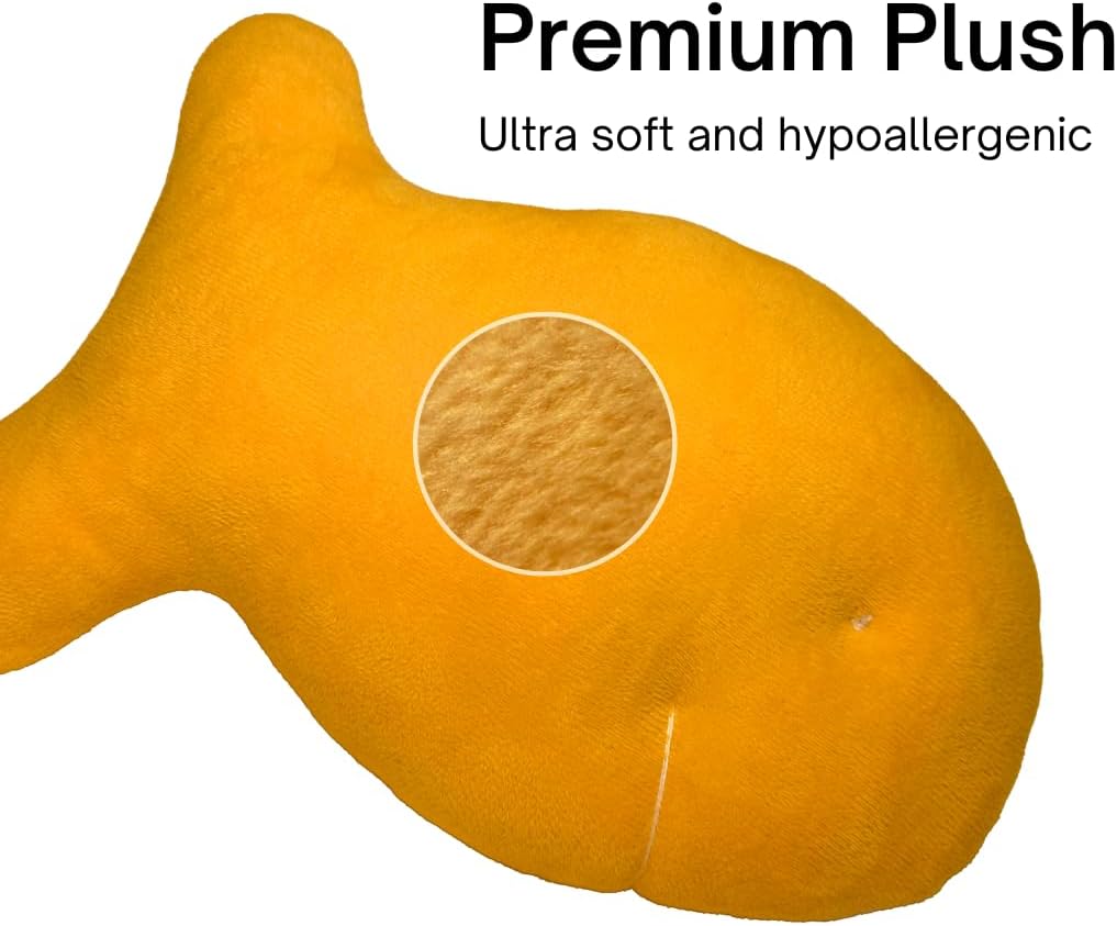 Snack Plushies cheddar fish cracker plush pillow, 10 inch smiling fish - view 4
