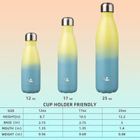 Insulated Water Bottles,12 oz Double Wall Stainless Steel Vacumm Metal Flask for Sports Travel,Sandy Beach