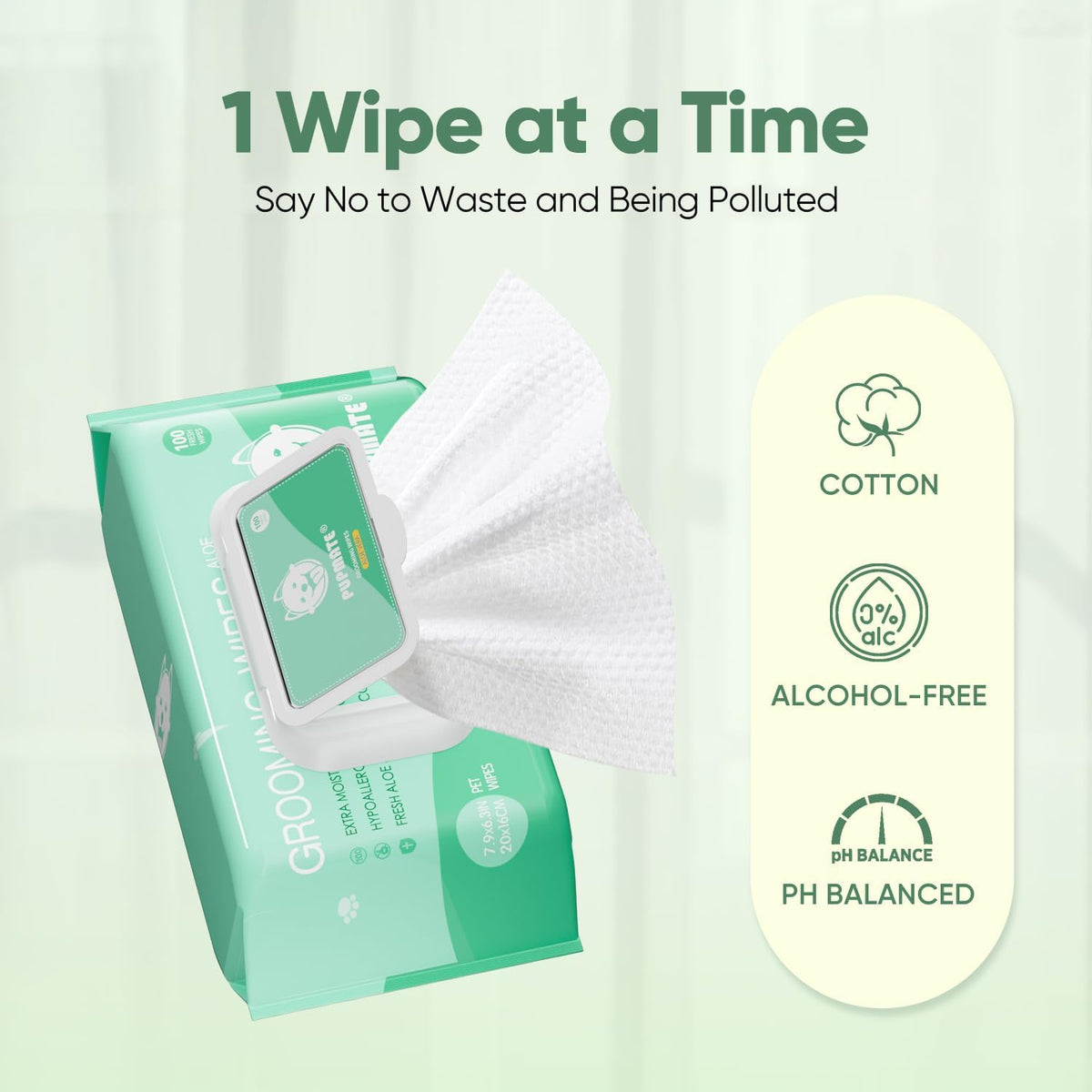 Pet Wipes for Dogs & Cats - Aloe Vera / 2 Packs with Lid-200 counts - image 4